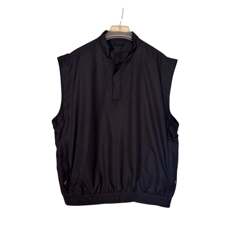 Vintage Glen Echo Golf Vest Navy 1/4 zip Men’s Size Large Pockets EUC